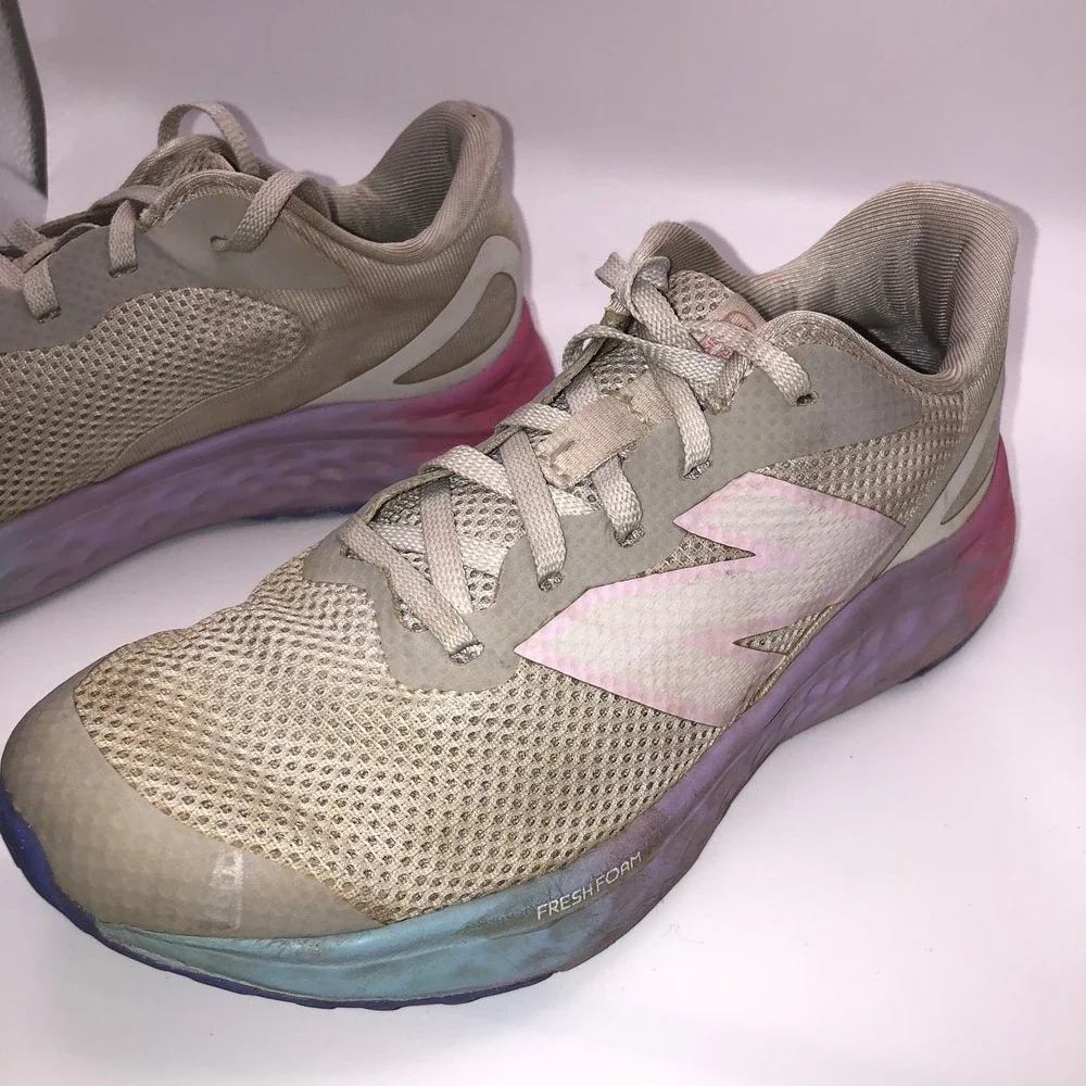 New Balance Fresh Foam Women's Running Shoes Beige Pink Purple Blue Size‎ 4